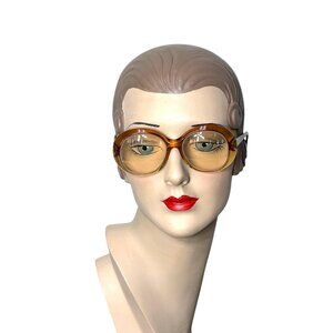Vintage 1960s 70s eyeglasses brown gradient with decorative temples